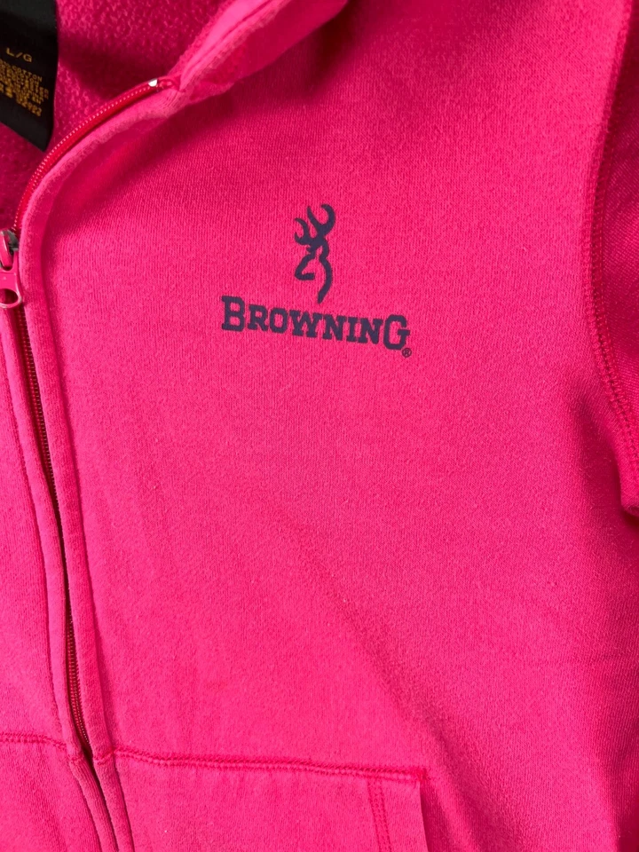 Browning Mujer Grandes Sudaderas con Capucha Rosa Polar Cremallera Completa Sudadera Damas Manga Larga Foto 3 de 4