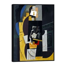 Framed Canvas Giclee Print Art Card Player by Pablo Picasso Wall Art 24"x32"