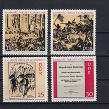 DDR MNH ** 1655-8 SC 1281-4 Paris Commune