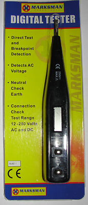 DIGITAL LCD TASCHENSPANNUNGSPRÜFER AC DC SCHRAUBENDREHER TYP STECKER ERDE 250V ELEKTRO