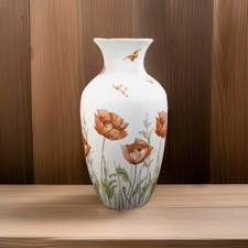 Vintage Rare ANCAP Mottahedah Poppies Design Large Vase ~ Verona Italy ~ 36 cm