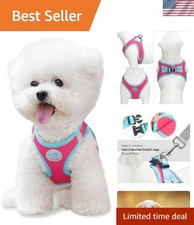 Pink  Green Reflective Dog Harness - Soft Step-In Design for Cats  Medium Dogs