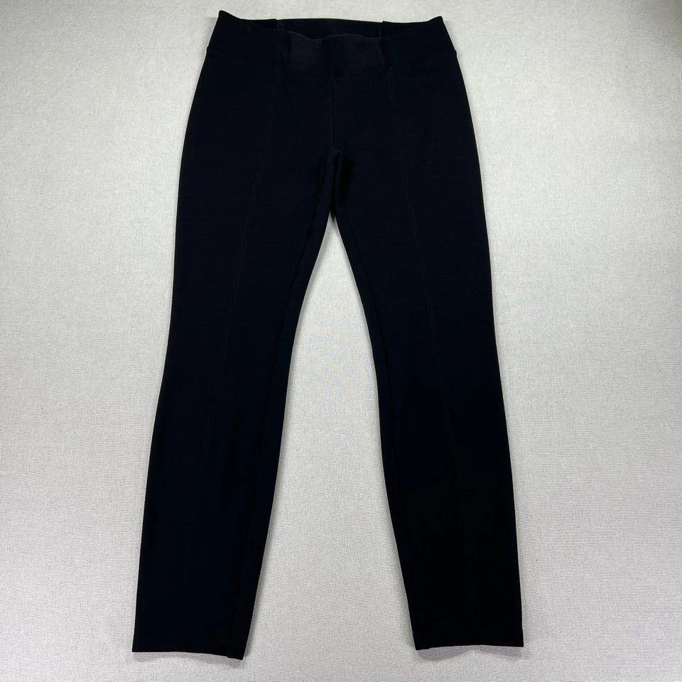 Eileen Fisher Pants Womens Medium Yoke Skinny Black Pant Pull On Ankle Seamed - Image 3 of 4