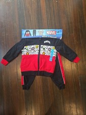 Marvel Avengers Boys 3PC Outfit Set Hoodie T-Shirt Pants Black/Red 4T NWT