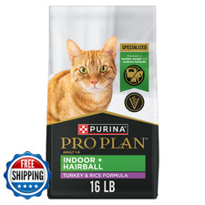 Purina Pro Plan Hairball Management, Indoor Cat Food, Turkey  Rice Formula