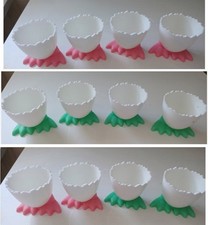 Eierbecher SET 4x Eier Halter lustiges Design Ostern Frühstück Tisch grün Deko