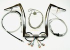 18 x 1.5 Pre Wired Chrome Ape Hanger Handlebar Kit 02 06 Harley Road King Cruise
