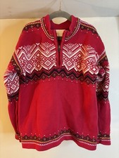 HANNA ANDERSSON Red Cotton Fair Isle 1/4 Zip Sweater 6-7 Christmas