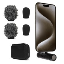 DoubleMic-UC Dual Capsule USB C Microphone for iPhone 15/16 - Two-Sided Cardi...