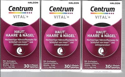 CENTRUM Vital+ Haut Haare & Nägel Tabletten 3  x  30 St. MHD 03 - 2027