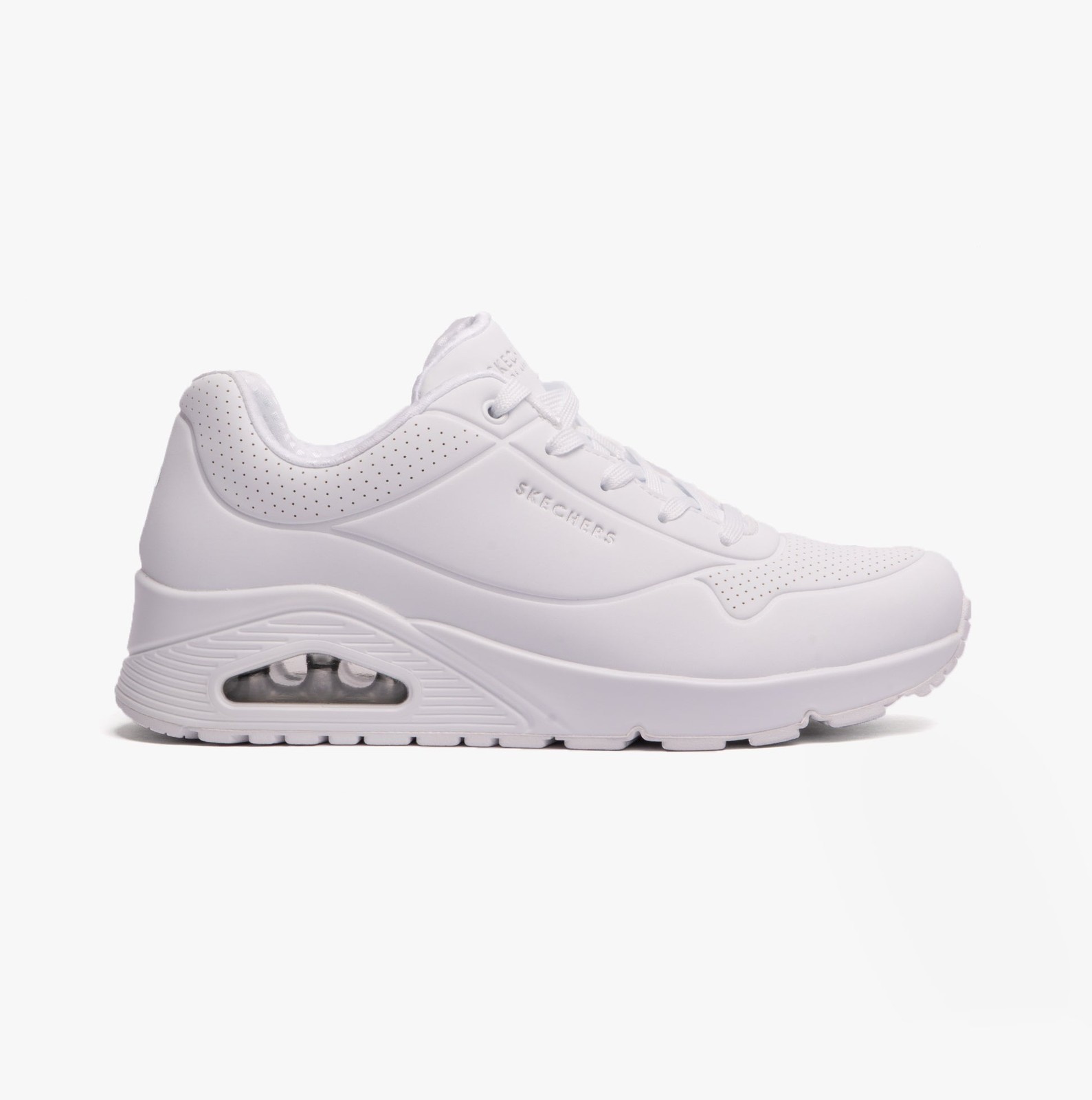 Skechers UNO Stand ON AIR Womens Synthetic Lace-Up Casual White Shoes UK 4 New