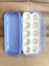 Tupperware Eierbox Kolumbus 10 Eier Eierbehälter Lunchbox oder Brotdose blau