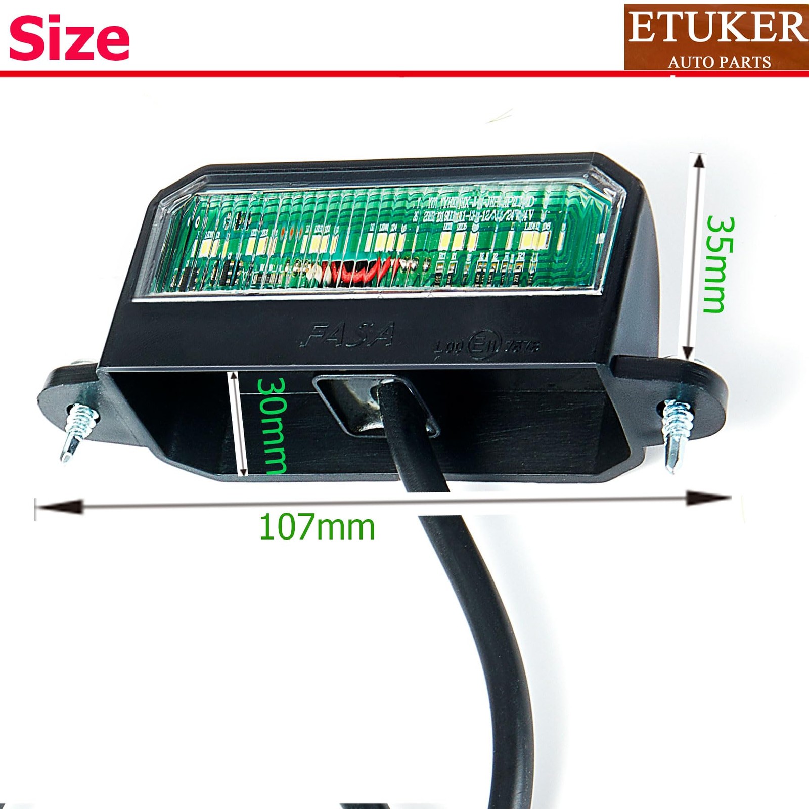 2 Éclat LED Blanc 12V pour Plaque Immatriculation de Voiture