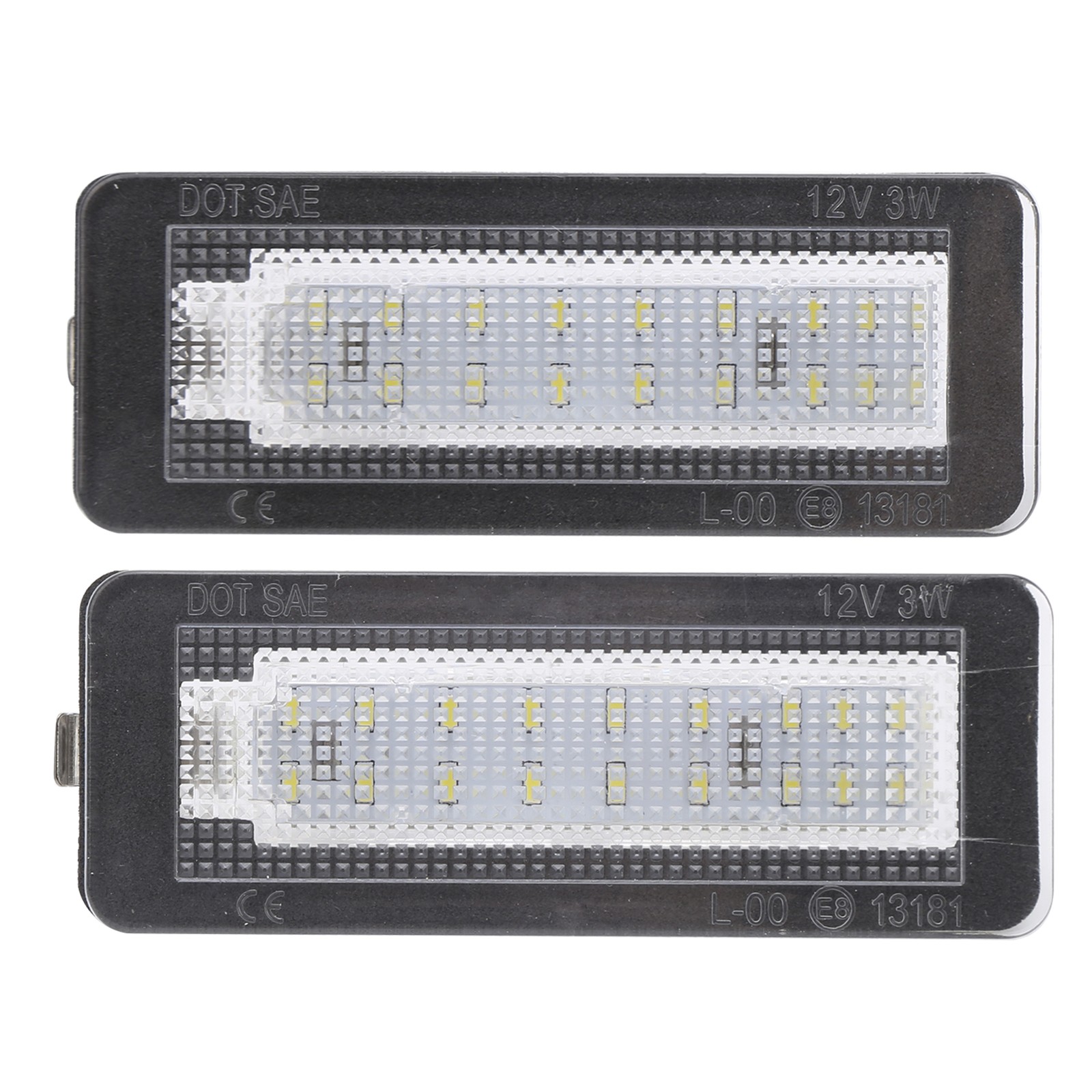 Pair LED License Number Plate Light For Smart Fortwo