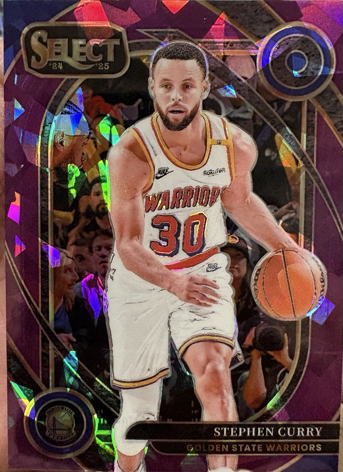 2024-25 Panini Select #209 Stephen Curry Courtside Purple Cracked Ice Prizm /99