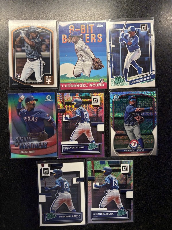 Luisangel Acuna Lot of 8 (Eight) Cards - RCs, Refractors, etc. - Lot 1