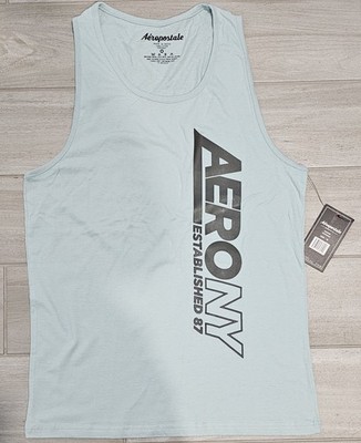 Aeropostale Tank Top Men's Surfspray Green Logo Gym Summer Tanks FREE SHIPPING
