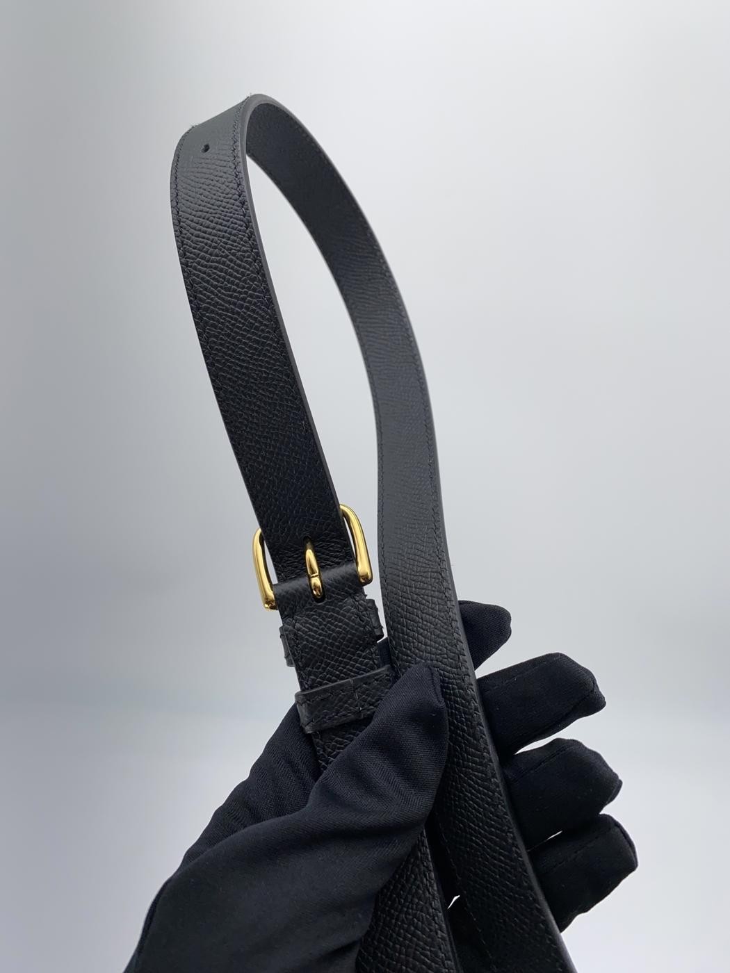 HERMES Della Mini Shoulder Bag Noir Black Epsom Leather Gold Hardware 9172 image 9