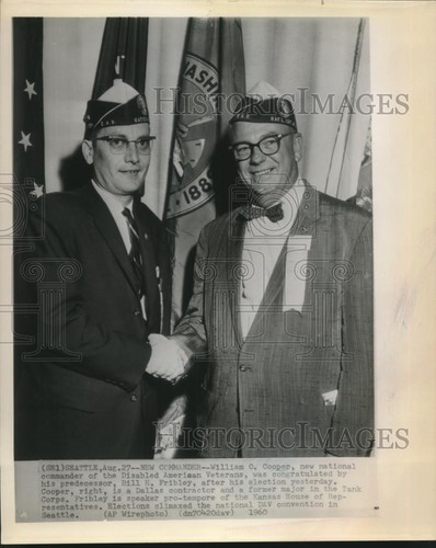 1960 Pressefoto William Cooper folgt auf Bill Fribley als Leiter behinderter Veteranen - Bild 1 von 2