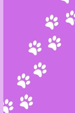 Journal 120 Pages: Cute Purple, Dog Paw Print Notebook Journal - Ruled, Lined 12