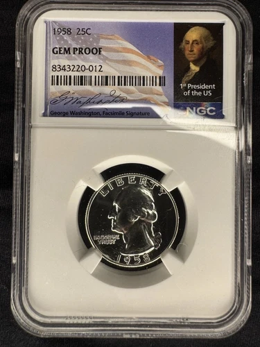 1958 NGC Gem Proof Washington Quarter