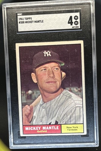 1961 Topps Mickey Mantle #300 New York Yankees SGC 4