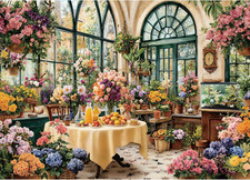 Puzzles for Adults 1000 Pieces, Spring Flower Plant Greenhouse Garden, 1000
