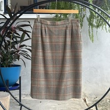 Vintage Pendleton Virgin Wool Plaid Pencil Skirt Women  s Size 8 Houndstooth