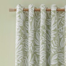 Eyelet Curtains, 168 x 228 cm, Two Piece, Green