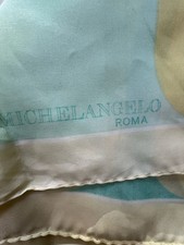 silk scarf made in italy Pastels Lightweight Mint Condition 30x30 Elegant Chic