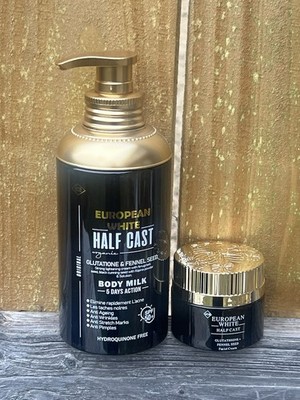 European White Half-C Organic Lightening Body Milk. 5 Days   And Face Cream 2 Pc