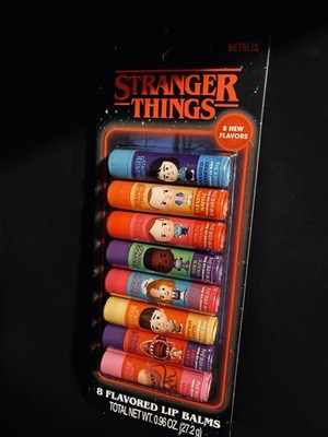 Stranger Things LIMITED EDITION 8 Pack Flavored Lip Balms Brand New & Sealed!