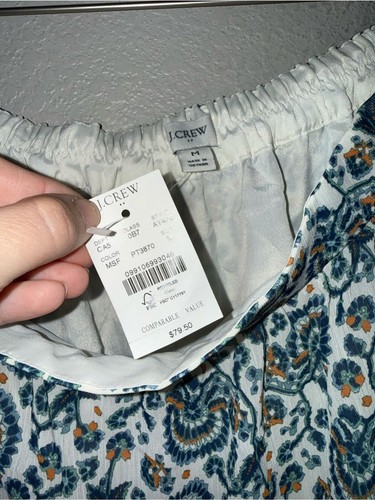 NWT J. Crew Tiered Ruffle Mini Skirt Size Medium Marine Salt Faded Pilot - Picture 5 of 9