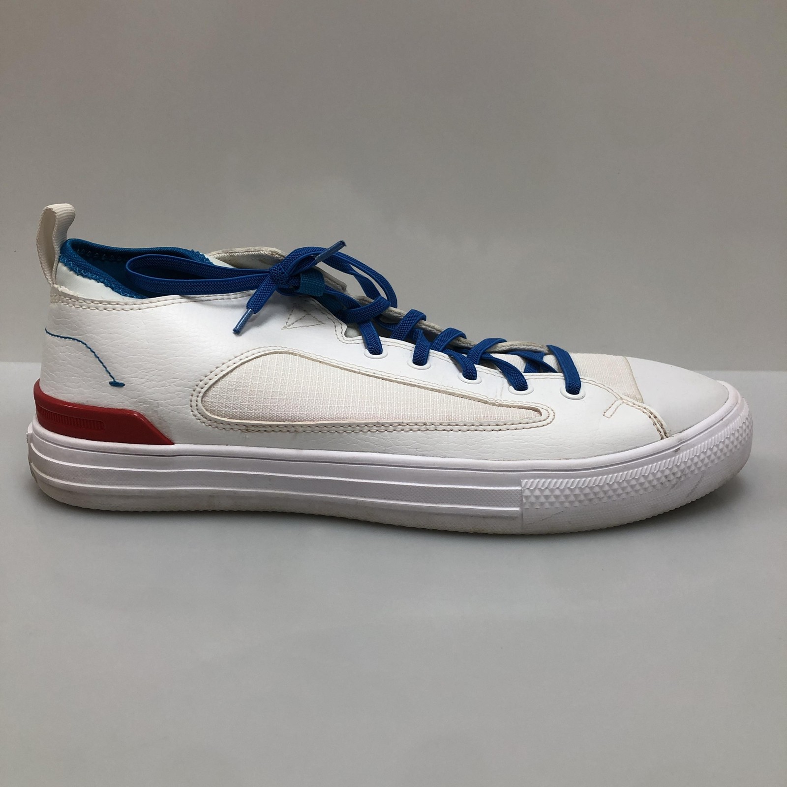 Converse Chuck Taylor All Star Shoes Mens 10.5 White Blue Sneakers 165345C Logo