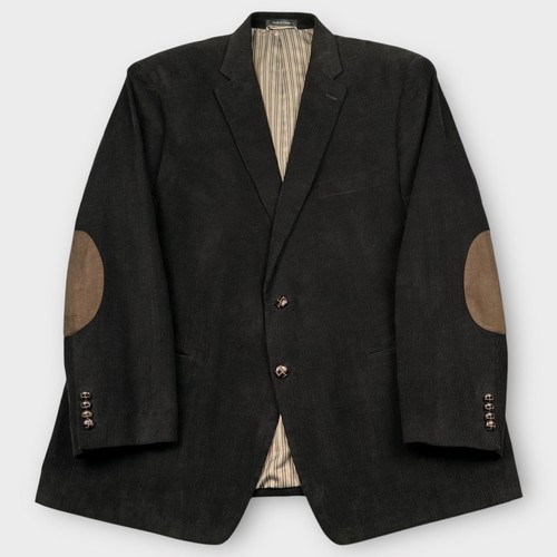 Chaps Blazer Mens 48R Black Corduroy Elbow Patch Jacket NWOT Classic Academia - Picture 2 of 15