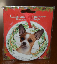 CHIHUAHUA 3 1/2" Ceramic Christmas Ornament by E S Pets