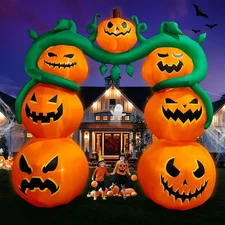 9 Ft Pumpkin Arch LED Halloween Inflatable Outdoor Decorations For Haunted House