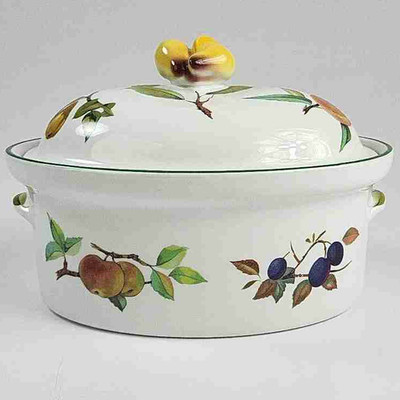 Casserole Dish Ceramic Royal Worcester 1986 Evesham Vale 2.5 Quart From England