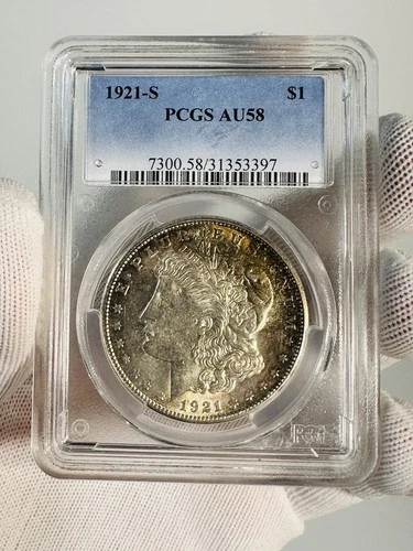 1921-S PCGS AU58 Morgan Silver Dollar $1