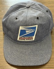 Vintage USPS Hat United States Postal Service Blue Snapback Made In USA Medium