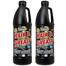 Hair & Grease Drain Cleaner - 2 Pack, 1L Liquid Clog Remover Made in USA