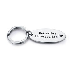 Stainless Steel Daddy Father's Gift Keychain - Remember I Love You Dad Keycha...
