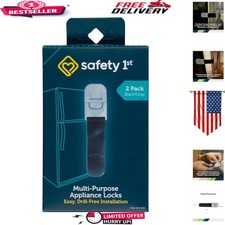 Stylish Black Multi-Purpose Appliance Lock Set - 2-Pack for Kitchen Safety