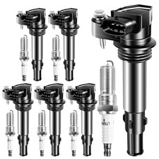 UF375 Ignition Coils Iridium Spark Plug Set of 6 Pack Compatible with Buick A...