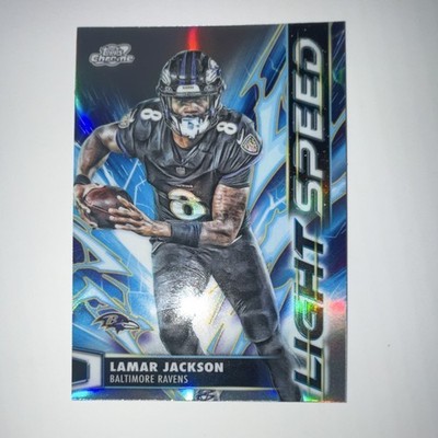 Topps Chrome 2025 Lamar Jackson Lightning Speed Insert LS-2 Baltimore Ravens