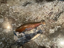 Vintage Heddon Spindiver Minnow Fishing Lure Antique Tackle Box Bait RED SCALE