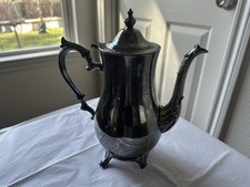 International Silver Co Silverplate Coffee Pot Ornate Hinged Lid AS-IS