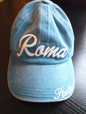 Vintage Baseball Hat Cap Roma Italia Blue Strap Back Rome Italy Retro