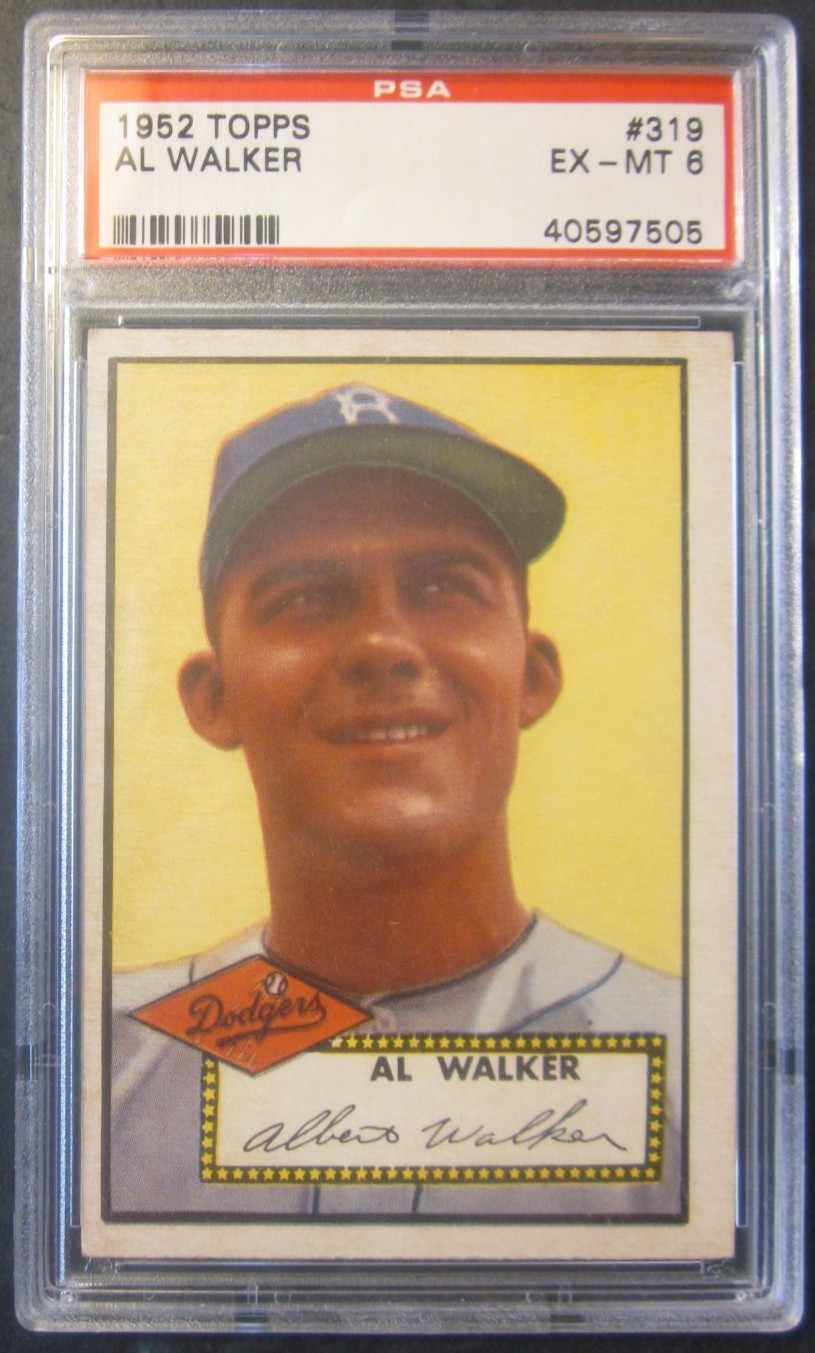 1952 Topps  #319  PSA 6  Al Walker  Dodgers