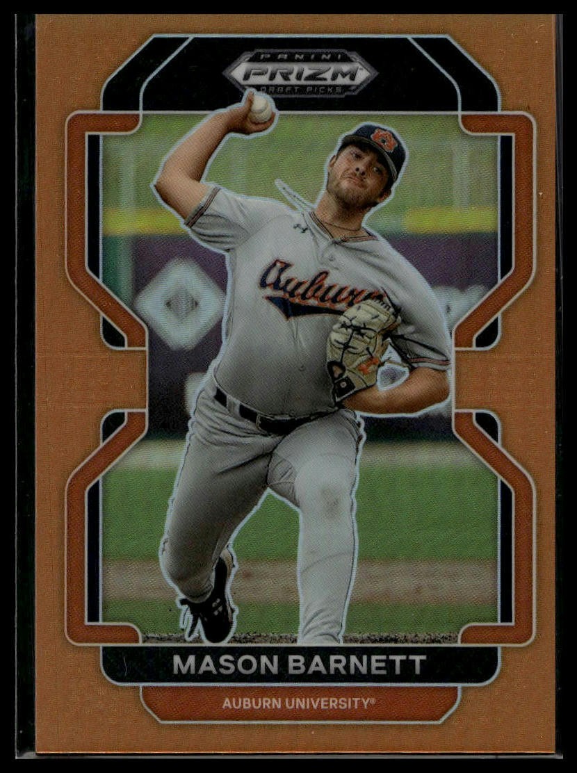 2022 Panini Prizm Draft Picks #PDP87 Mason Barnett Neon Orange #/50 SN
